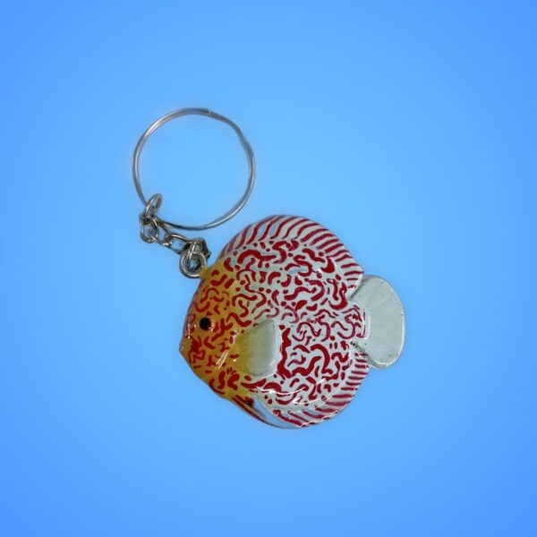 Albino Leopard Discus Key Ring