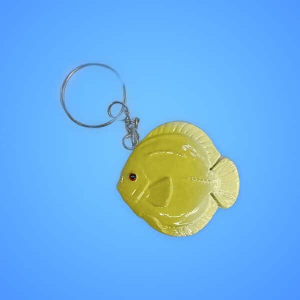 Solid Yellow Discus Key Ring