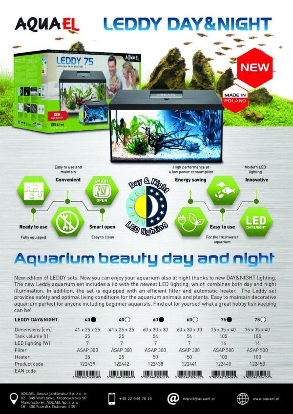 Aquael Leddy 60 Day & Night Aquarium Set - Image 3